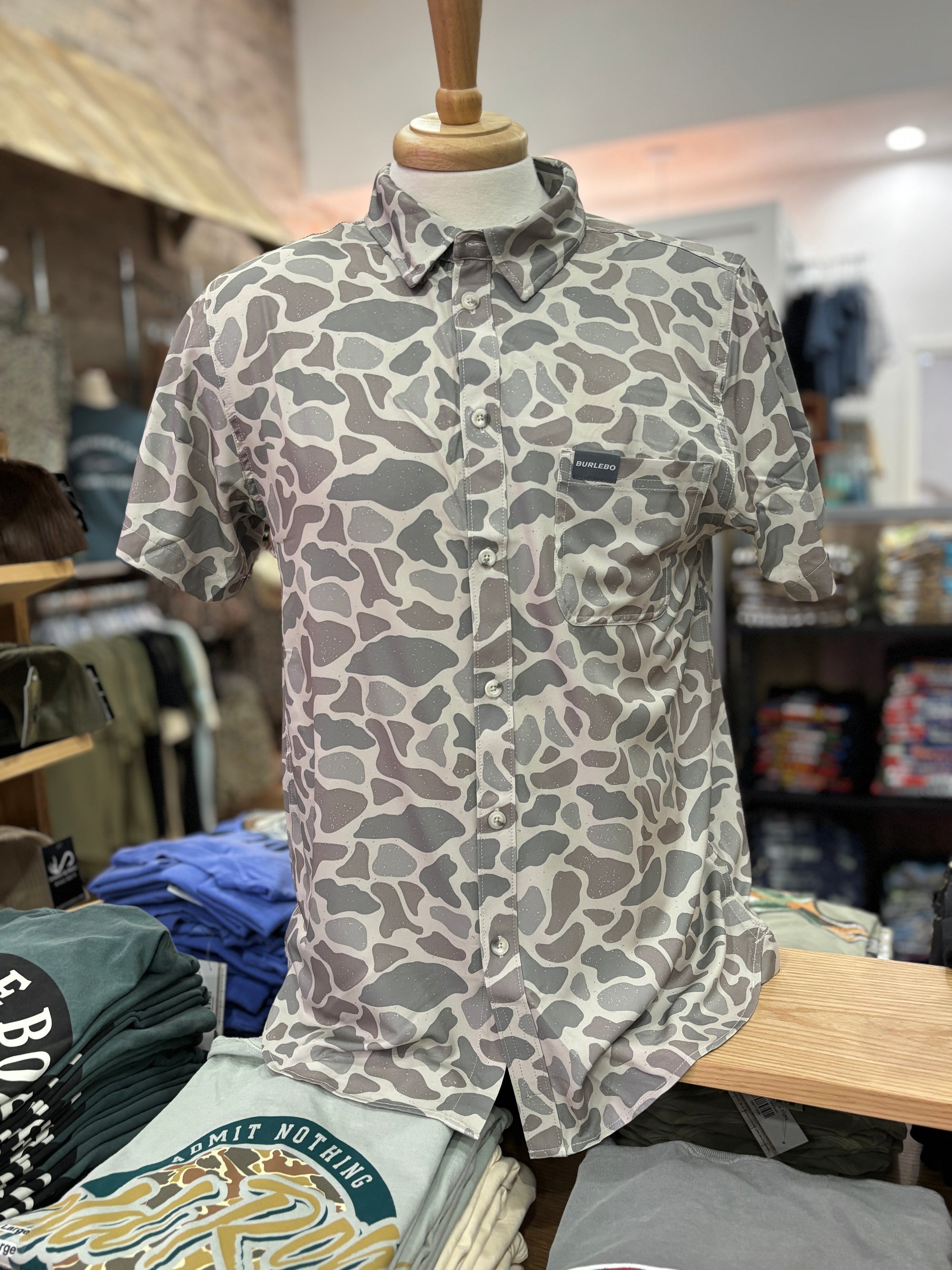 Burlebo Performance Button Up - Classic Deer Camo