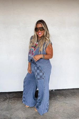 Groove On Checkered Flare Pants