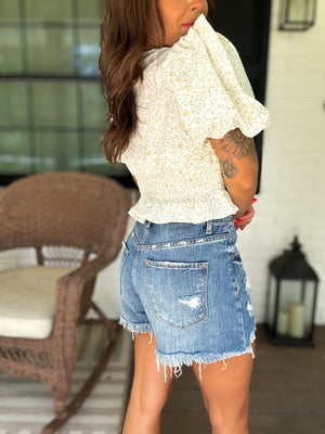 Know You Like That Pleated Sleeve Crop Top