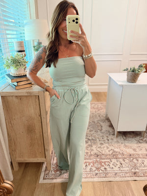 Georgina Striped Smocked Back Tube Top - Mint