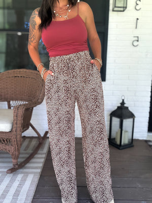 Feelin' Fancy Leopard Print Wide Leg Pants