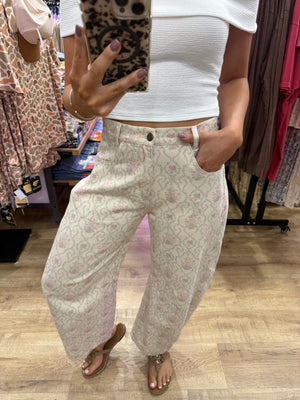 Brandi Floral Twill Barrel Jeans