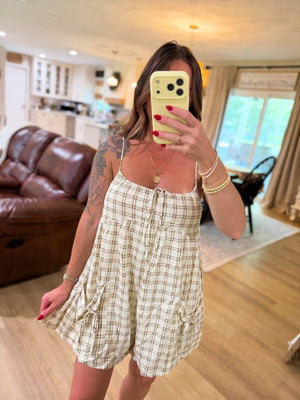 Avery Plaid Flowy Fit Romper