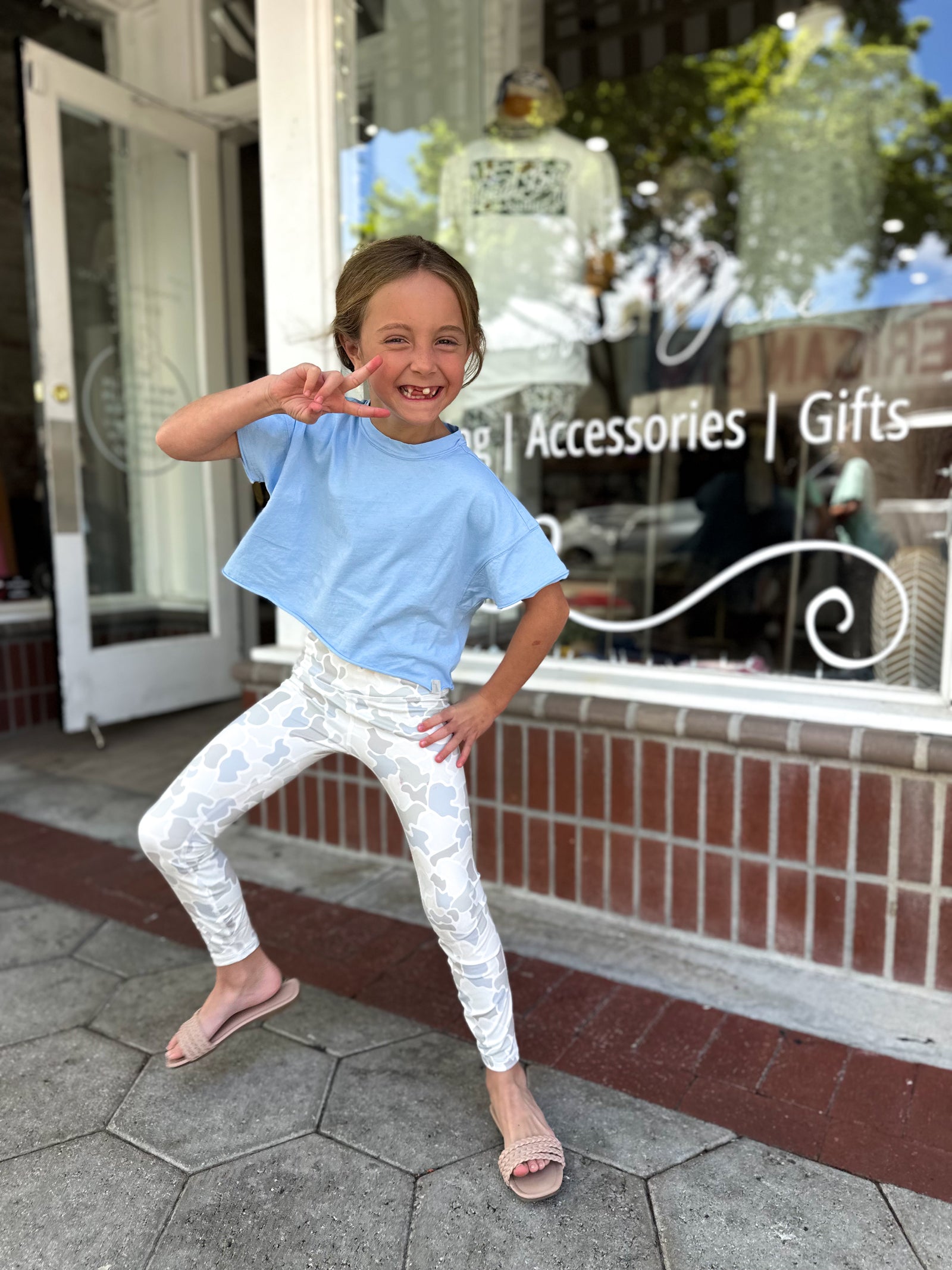 Youth Local Girl Leggings - Saltwater Camo