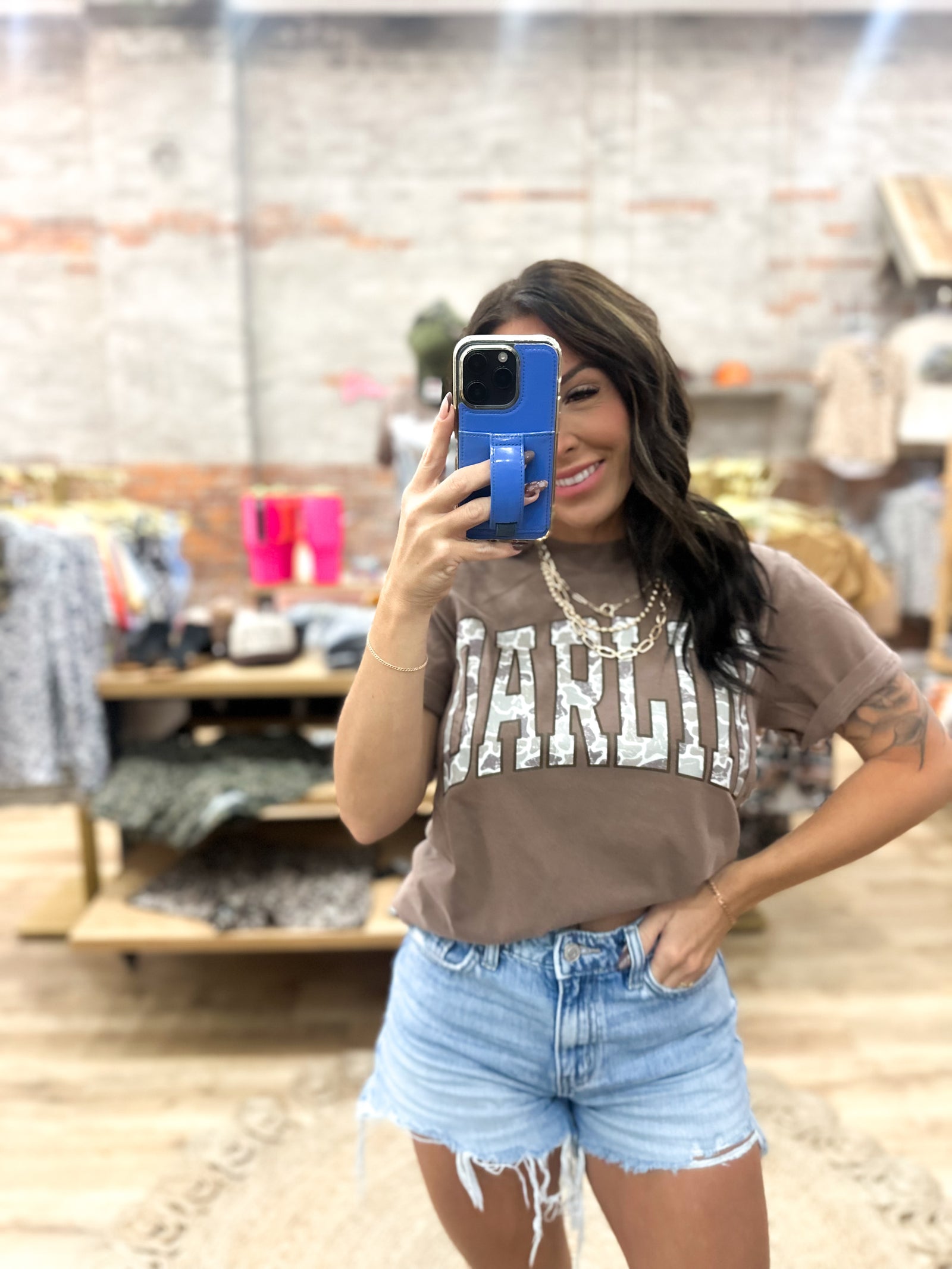 Camo Darlin' Comfort Color Tee - Brown