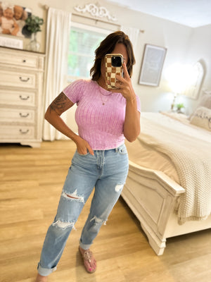 Searching For Something Cropped Tee - Lavender