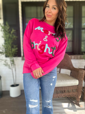 Merry & Bright Embroidered Sweater