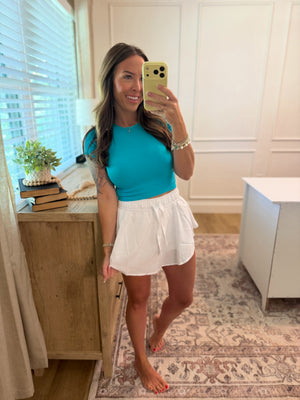 Shiela Ribbed Baby Tee - Teal