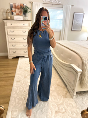 Let's Just Stay Home Lounge Bottoms - Navy