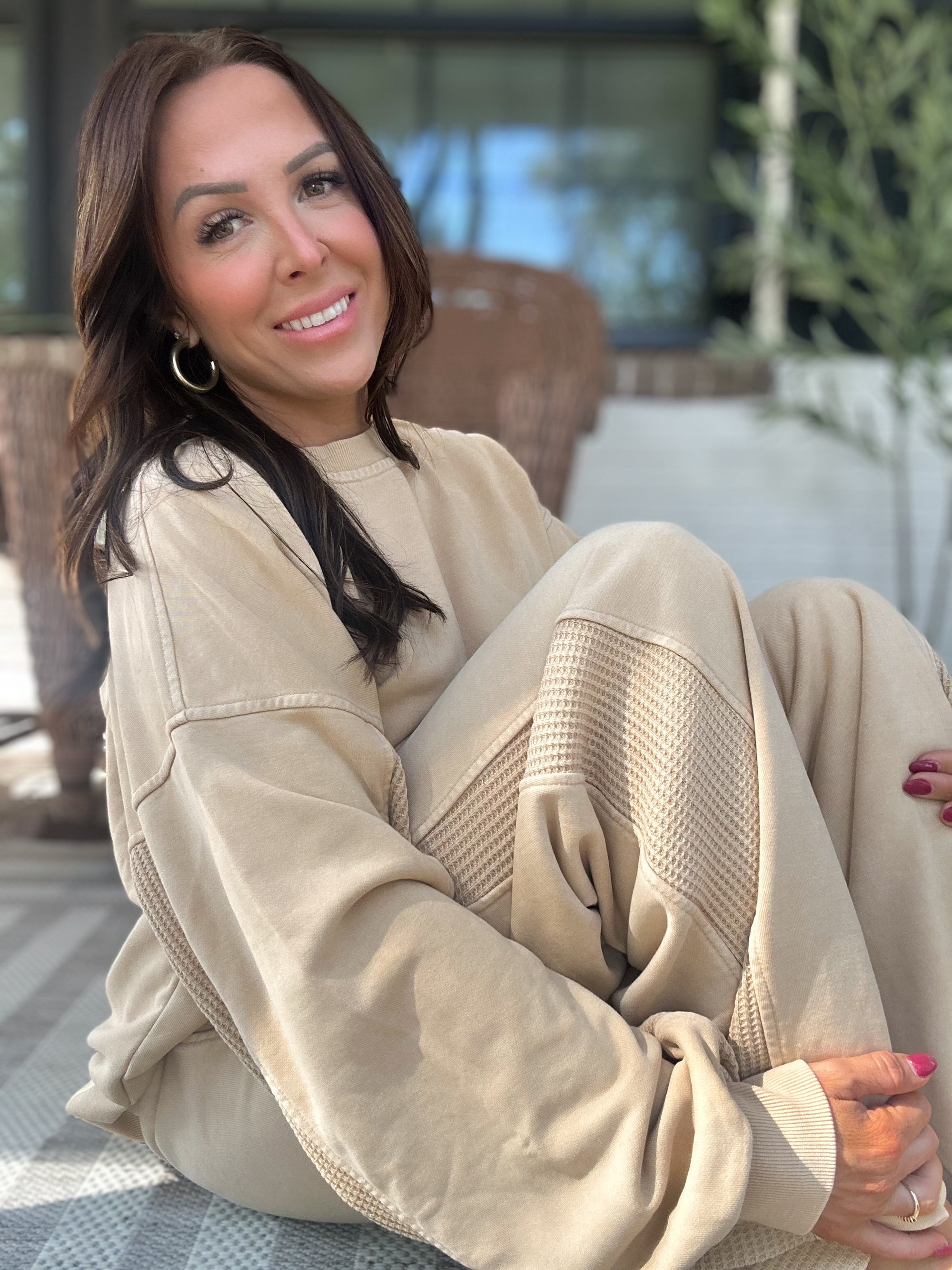 Andrea Mineral Washed Pullover - Camel