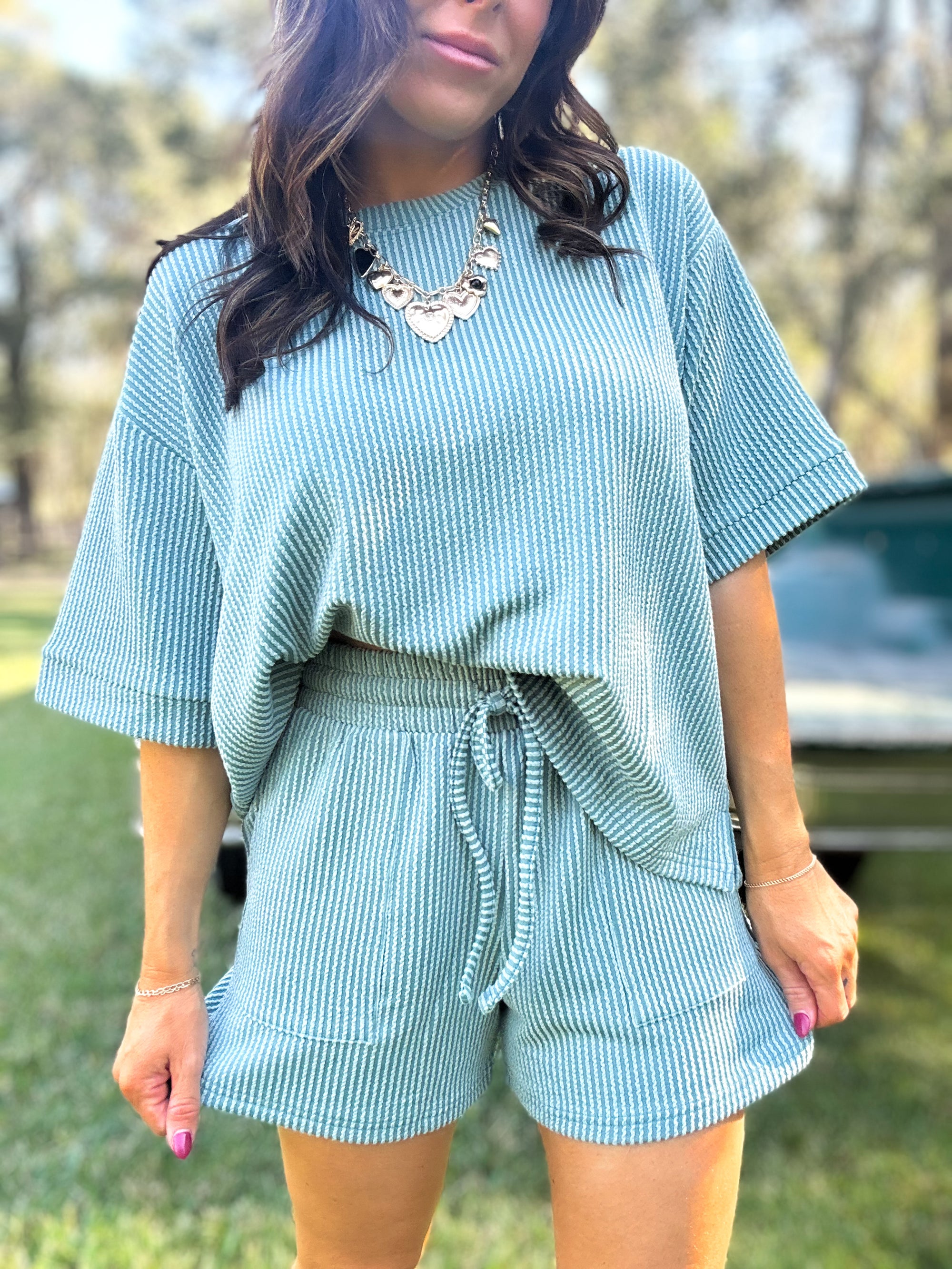 DOORBUSTER - Ali Ribbed Shorts - Jade