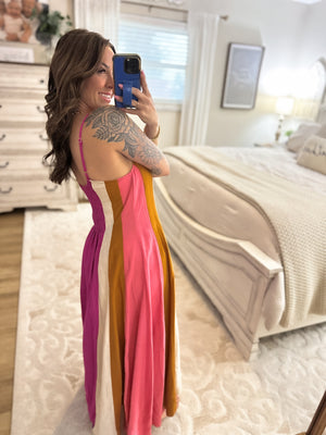 Jaymie Color Block Sleeveless Maxi Dress