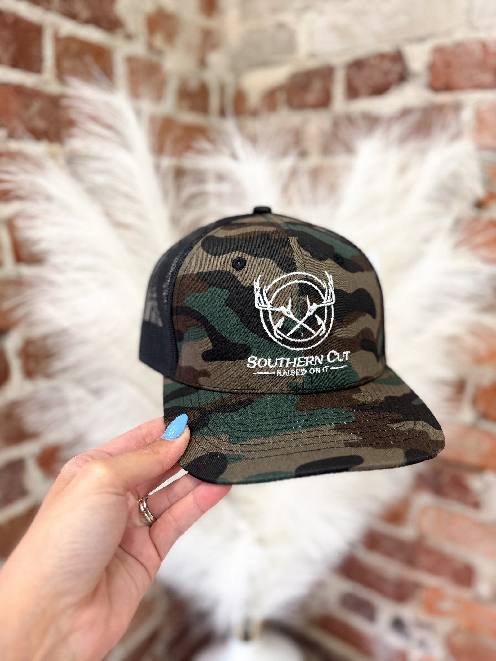 Southern Cut Logo Men's Hat - Black Camo