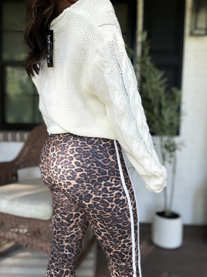 Rachel Renee Cable Knit Sweater- Off White