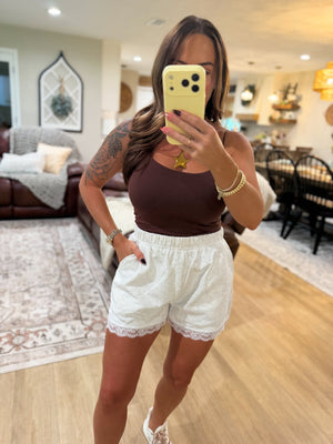 On My Terms Elastic Strap Tank - Mocha