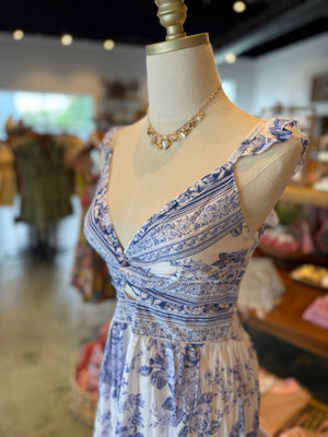 McKenna Ruffle Laced Maxi Dress