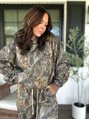 Bayou Dark Woodland Camo Oversized Fleeced Hoodie