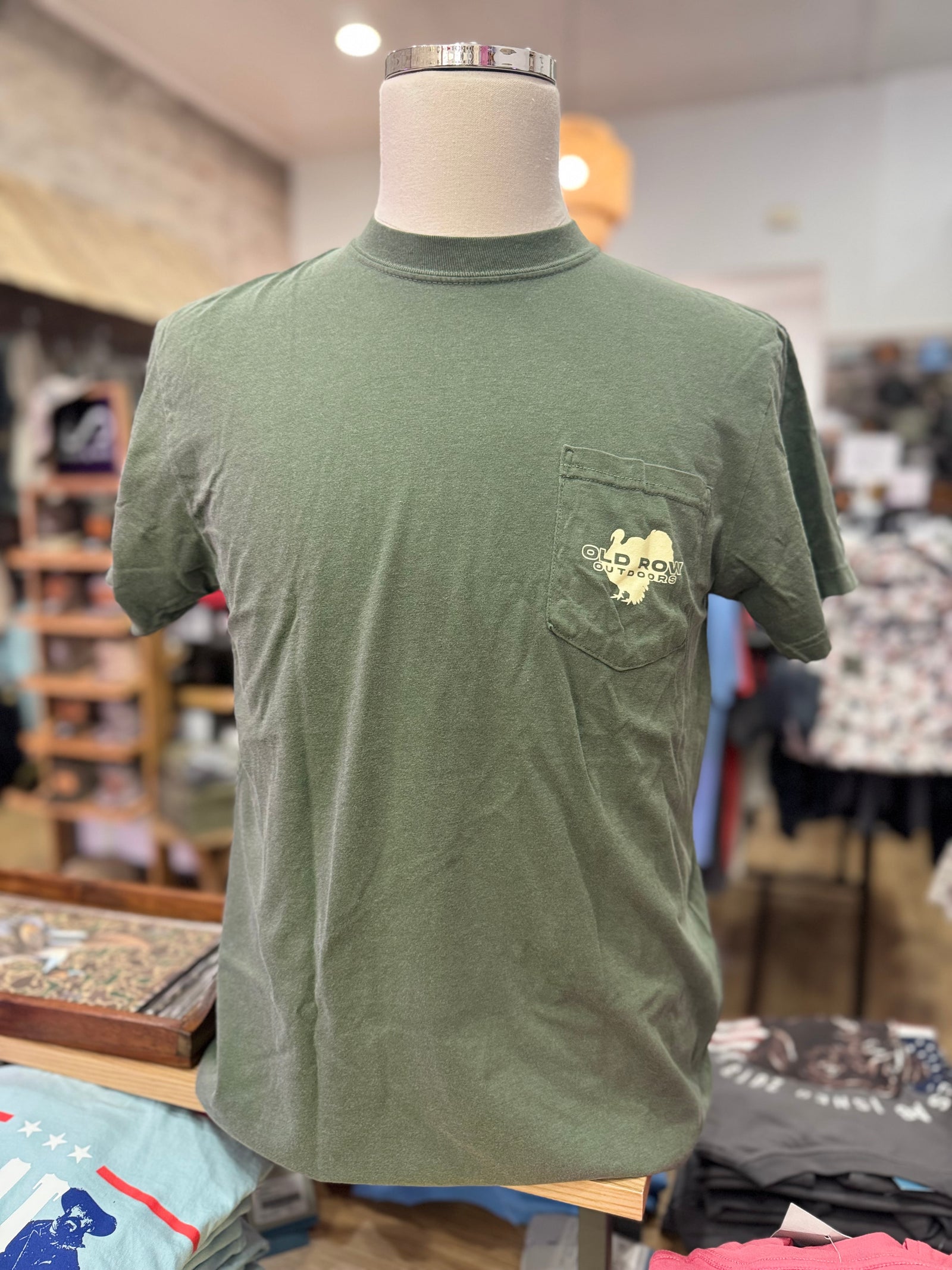 Old Row Camo Turkey Pocket Tee - Moss