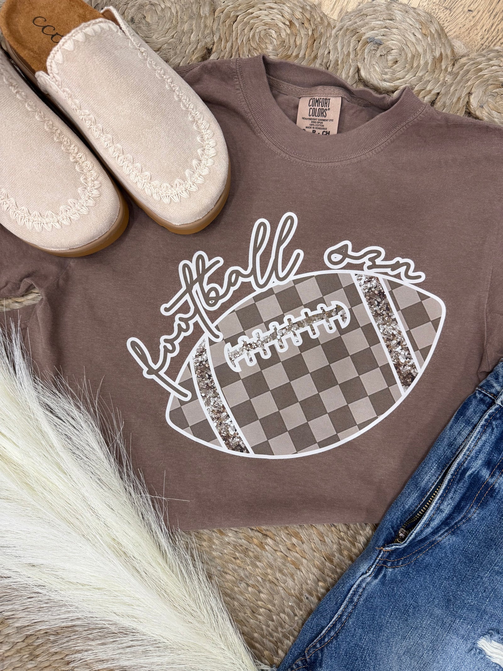 Football Season Comfort Colors Tee - Mocha