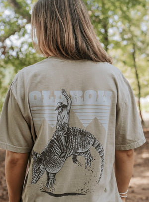 Old Row Bucking Armadillo Tee - Khaki