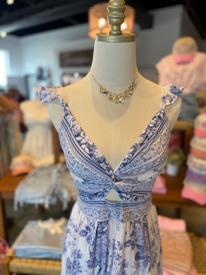 McKenna Ruffle Laced Maxi Dress