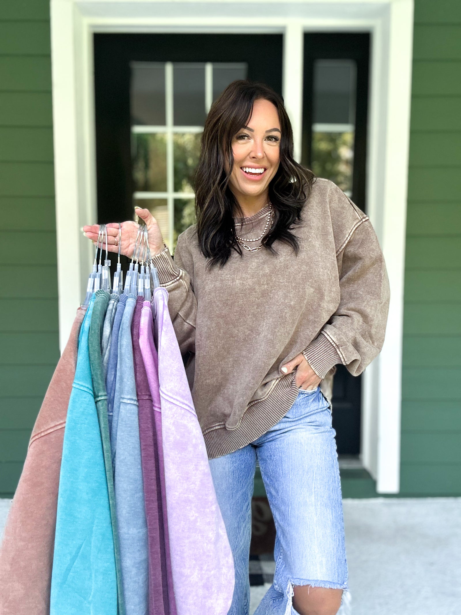 Lennon Acid Wash Oversized Fleece Pullover