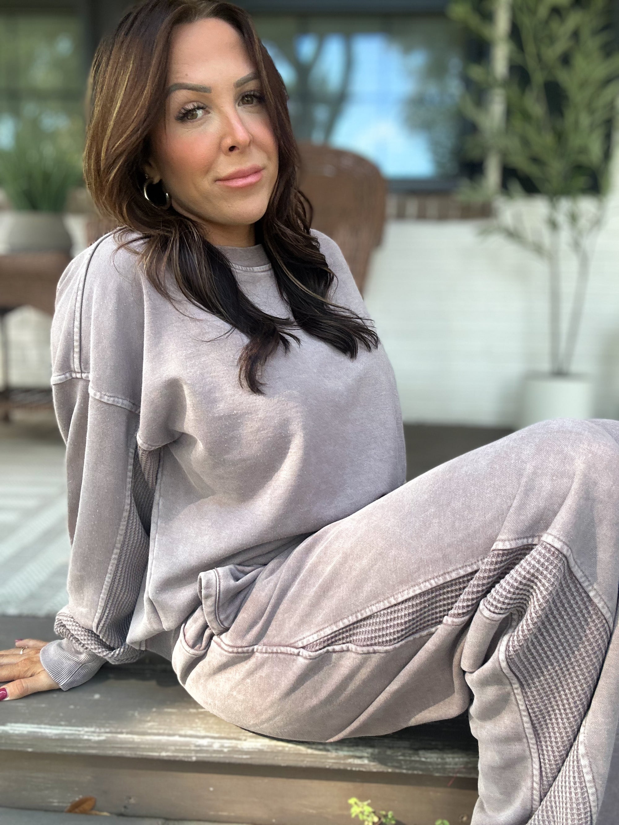 Andrea Mineral Washed Pullover - Mocha