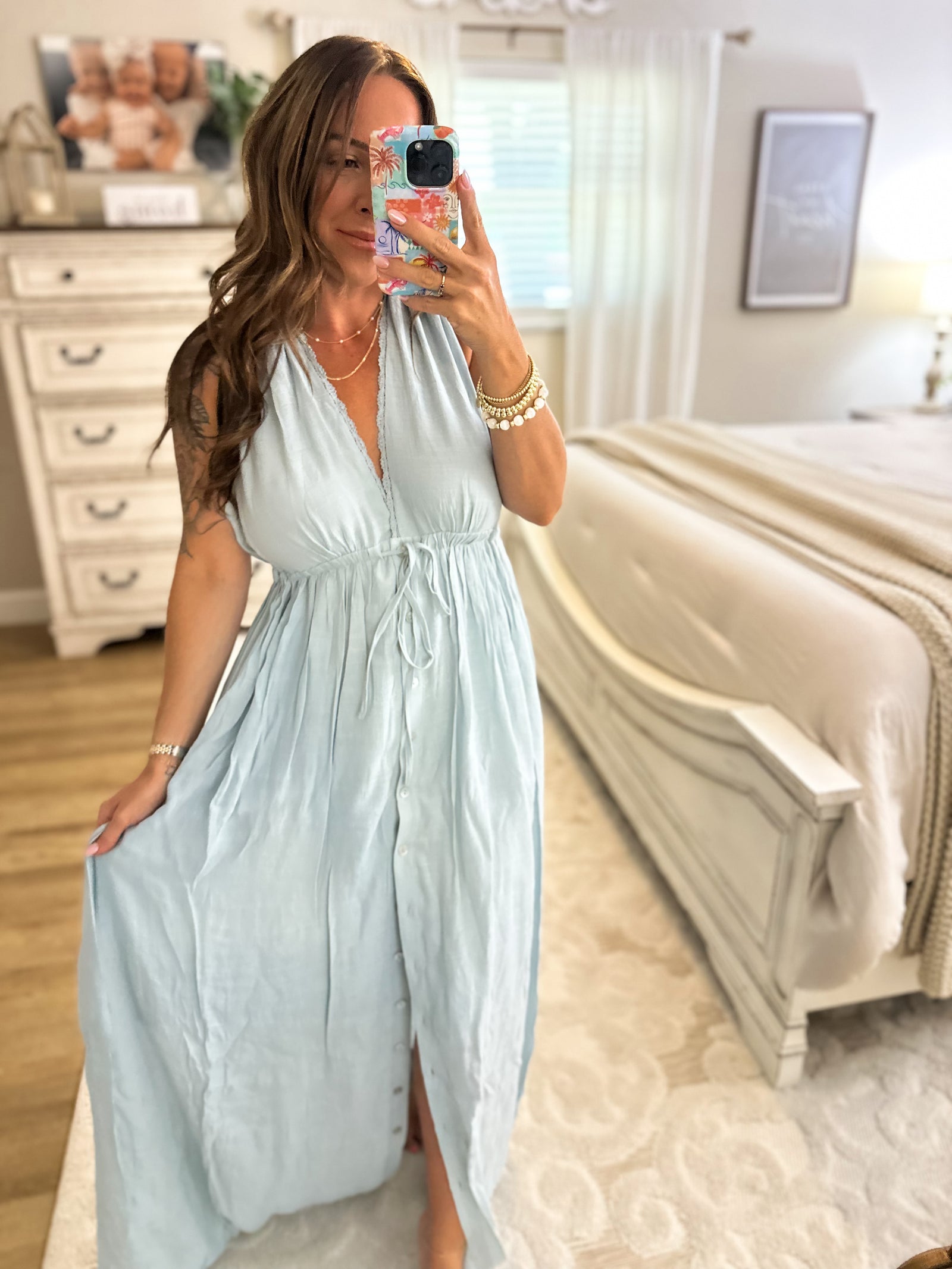 Sophia Maxi Dress - Misty Blue