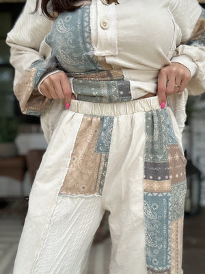 Gemma Bandana Patchwork Flare Pants