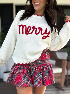 Merry and Bright Holiday Knitted Sweater