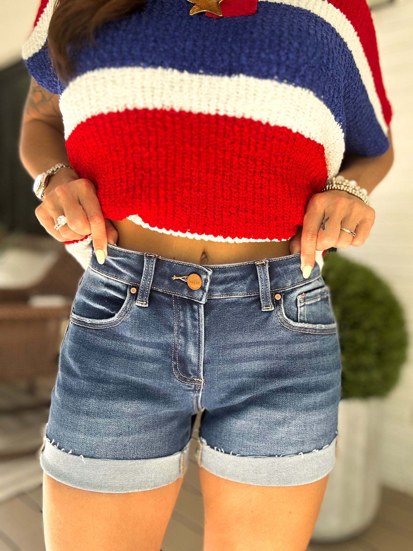 Andy Low Rise Cuffed Shorts