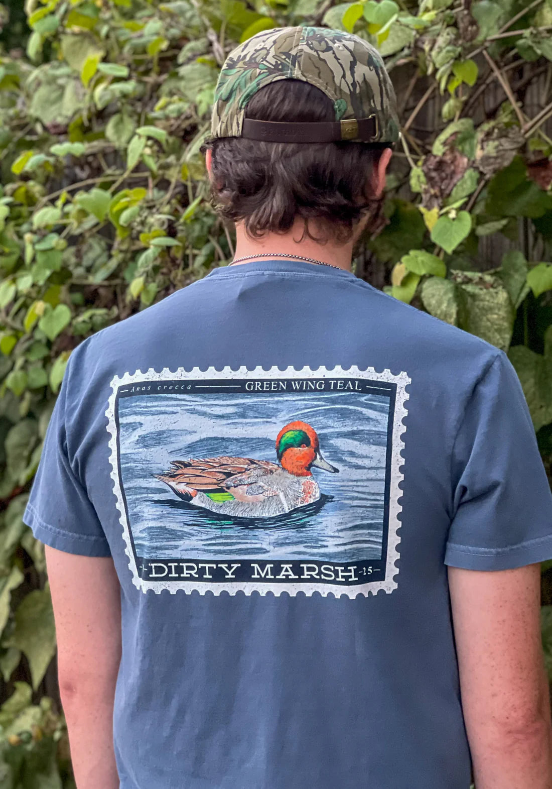 Green Wing Stamp Tee - Denim