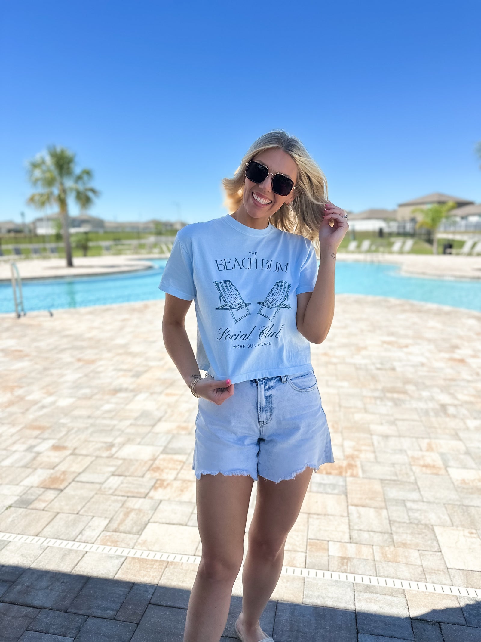 Beach Bum Social Club Cropped Tee