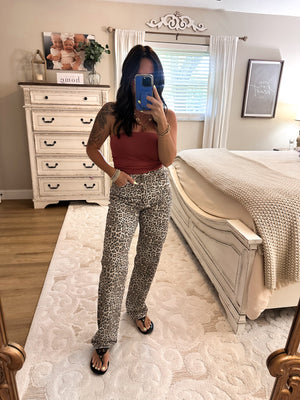 Jackson Leopard Washed Denim Jeans