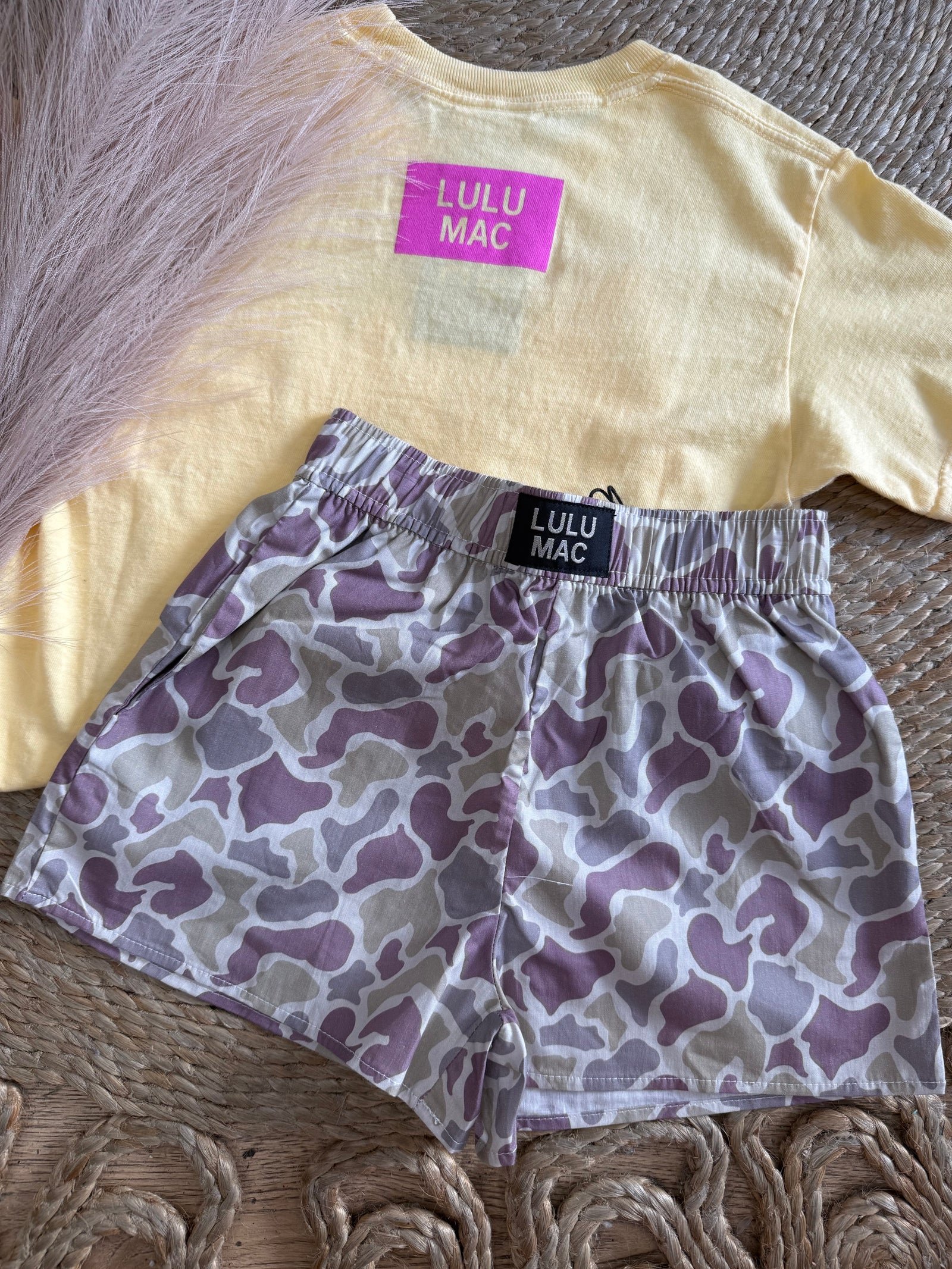 LuluMac Youth Boxer Shorts - Green Camo