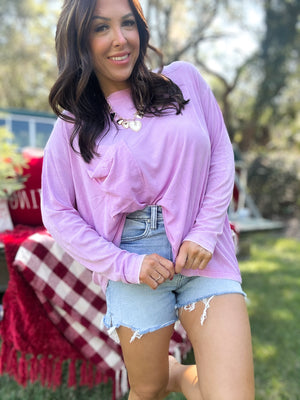 DOORBUSTER - Remi Ribbed Dolman Top - Candy Pink