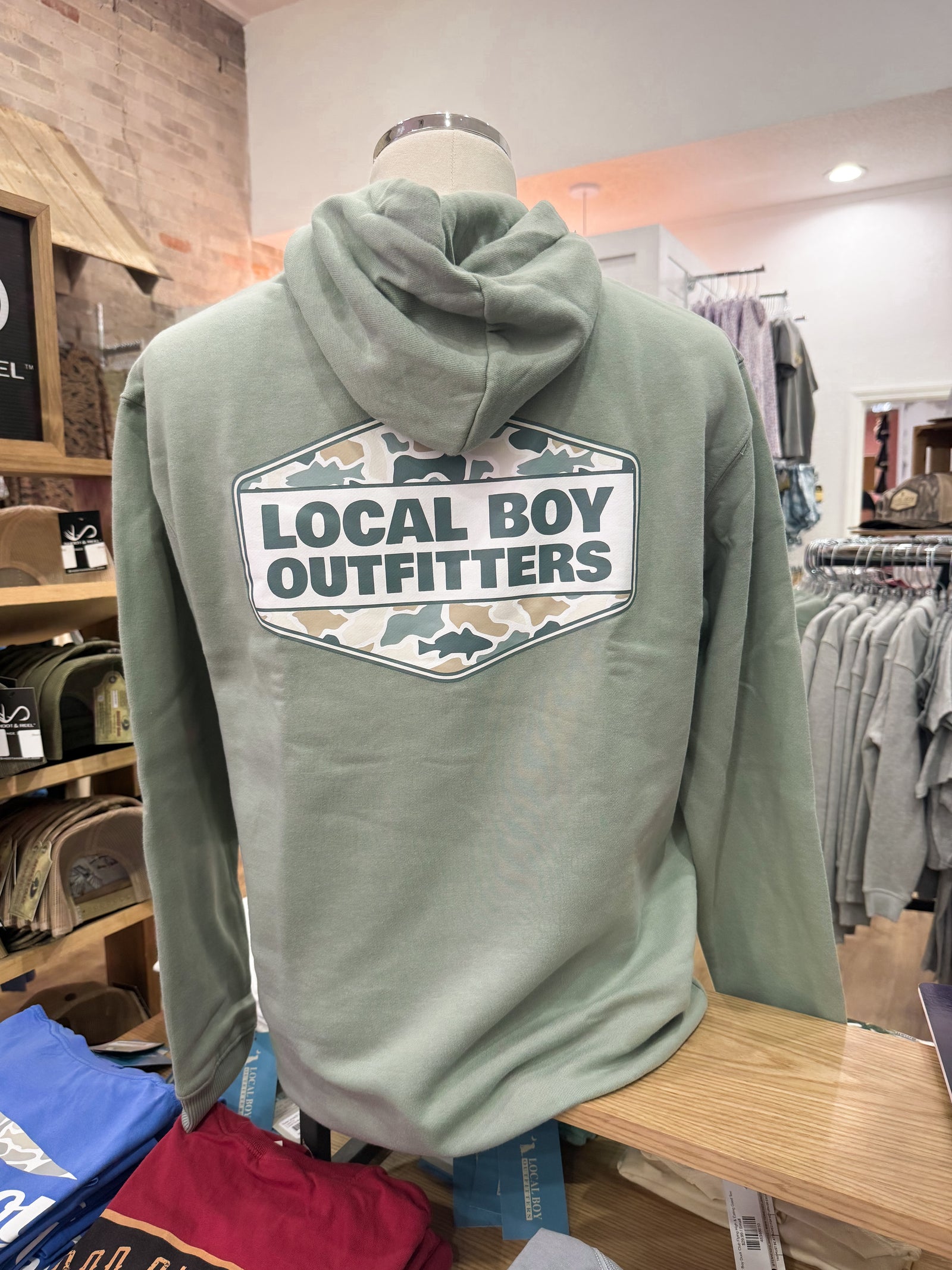 Local Boy Fish Camo Diamond Crest Hoodie