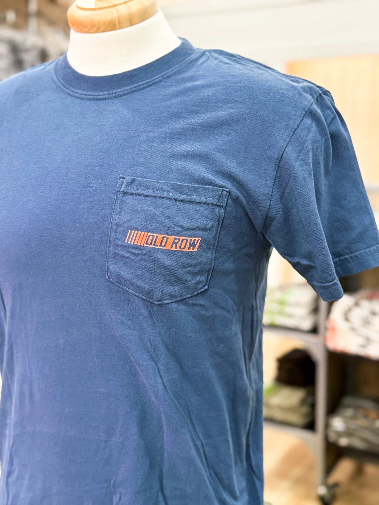 Old Row - Neon Racing Pocket Tee China Blue