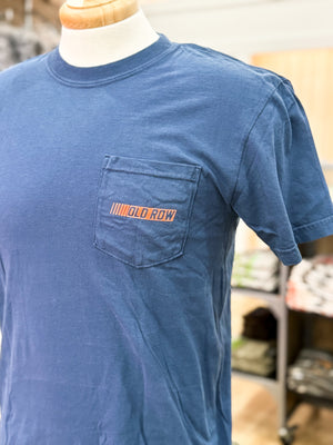 Old Row - Neon Racing Pocket Tee China Blue