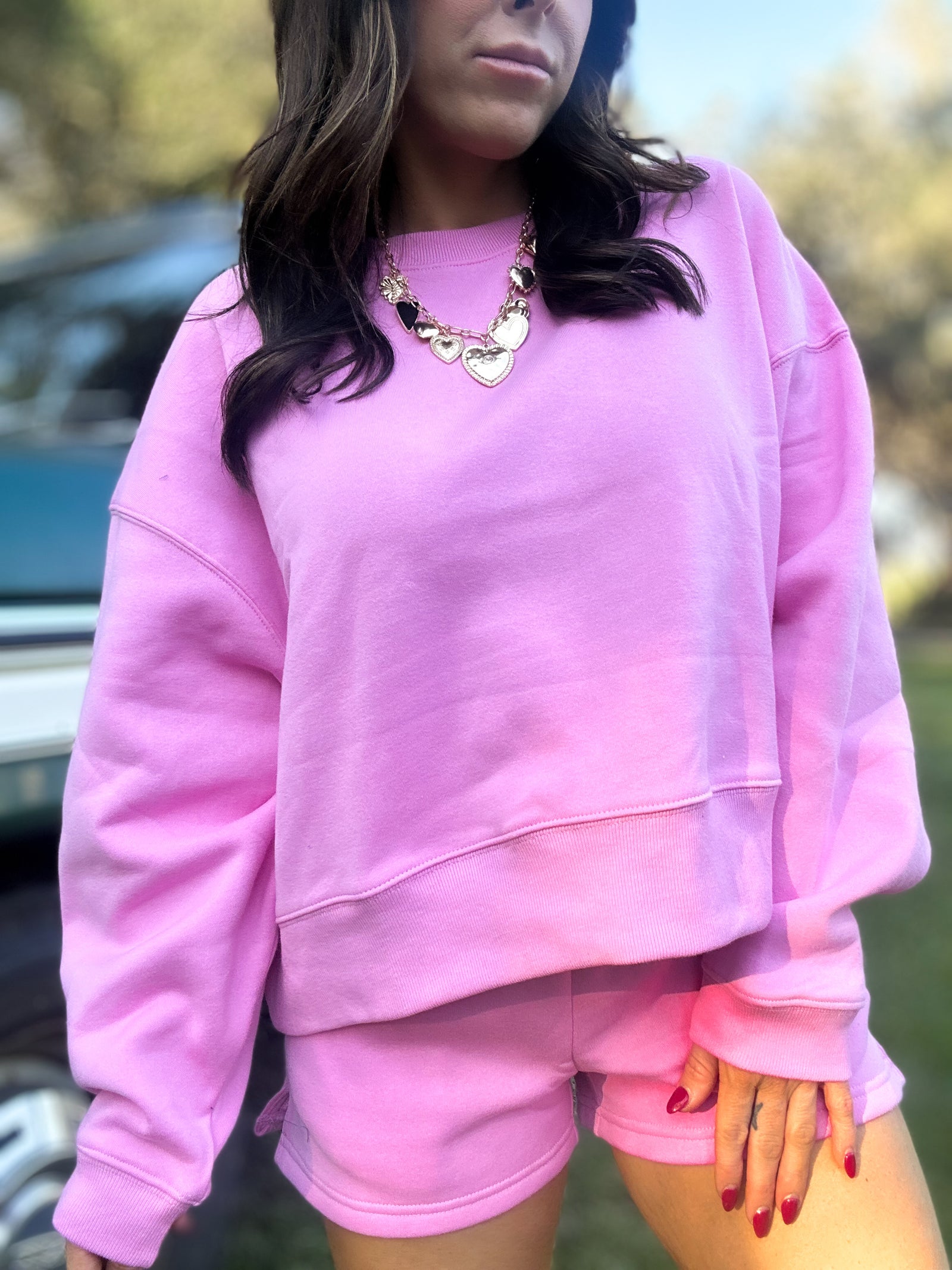 DOORBUSTER - Gabi Round Neck Pullover Candy Pink