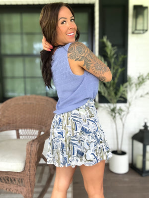 Braylee Crochet Sweater Vest - Denim