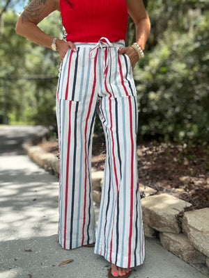 High Tide Multi Striped Twill Cargo Pants