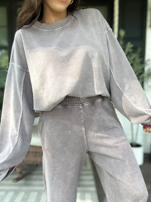 Andrea Mineral Washed Pullover - Mocha