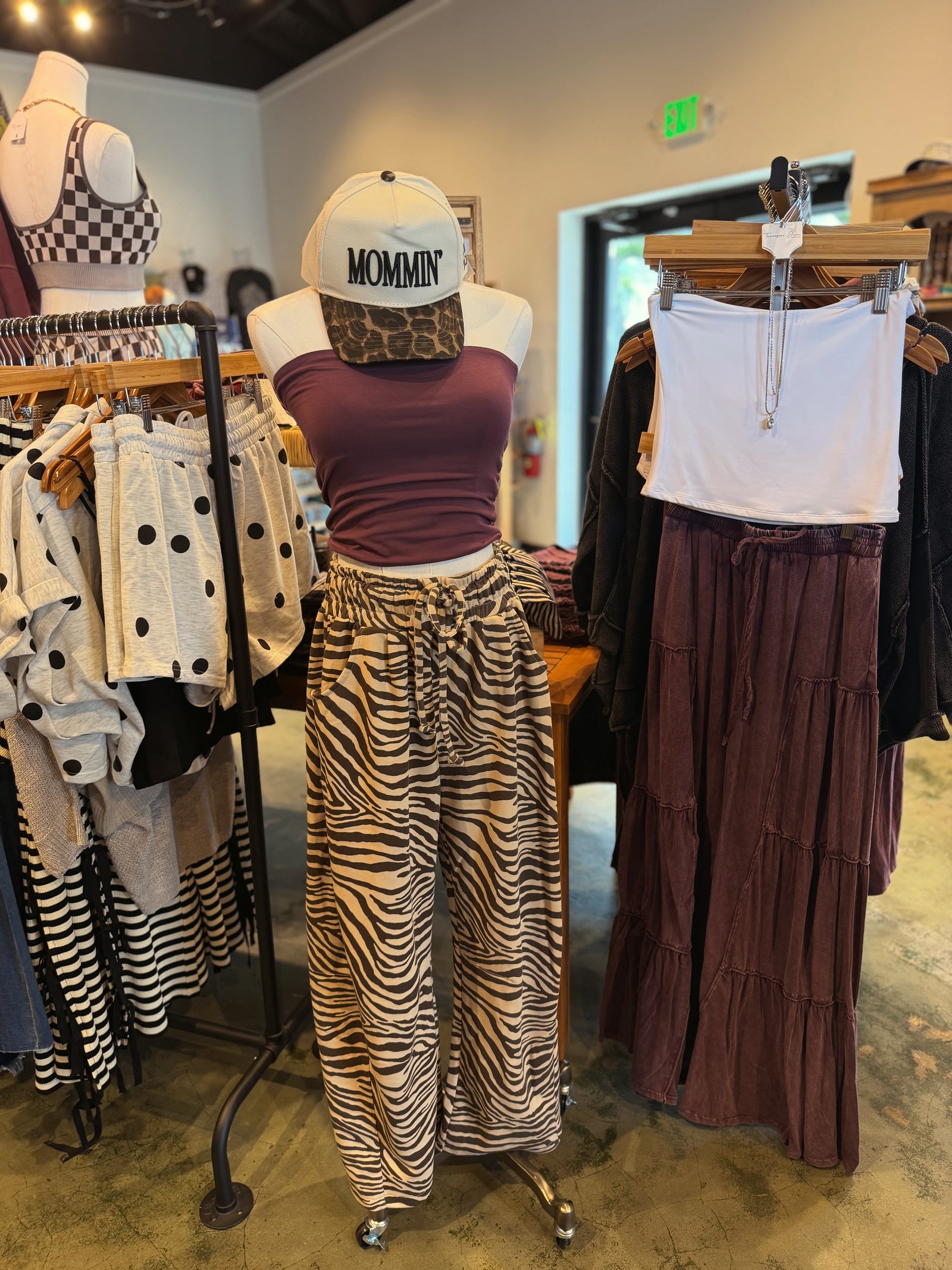 Zena Zebra Print Barrel Leg Bottoms