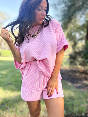 DOORBUSTER - Ali Ribbed Tee - Pink