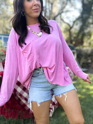 DOORBUSTER - Remi Ribbed Dolman Top - Mauve