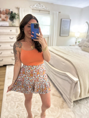 On My Terms Elastic Strap Tank - Orangesicle