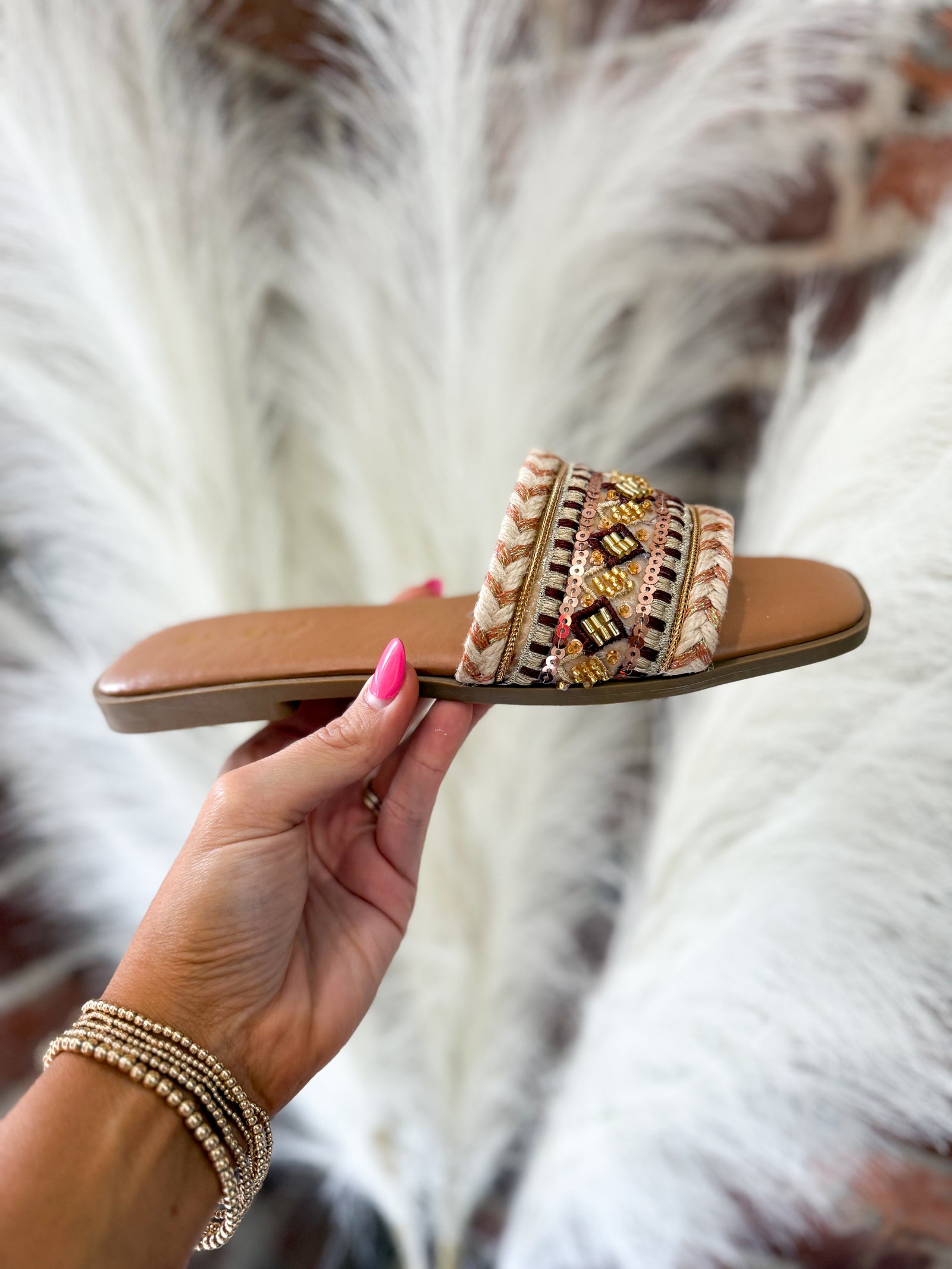 Kellie Beaded Embroidered Sandals