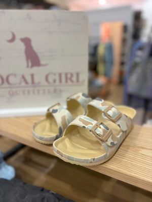 Local Girl Rubber Slides - Forest Camo Flora