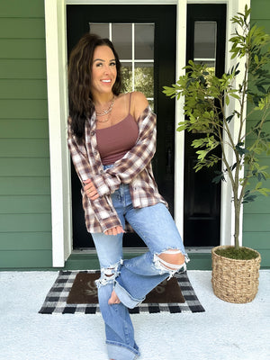 Owen Plaid Button Down Top